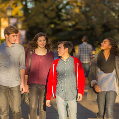 A group of students walking together