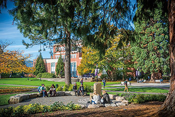 Photo of fall scene on campus