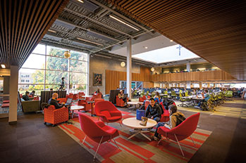 Photo of University of Portland public space. Link to Roger Reeves ’90 story